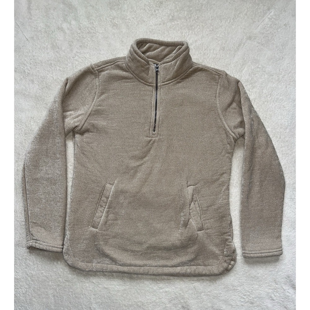 Tan 32 Degrees Heat quarter zip chenille fabric fleece Size S #outdoor #fleece